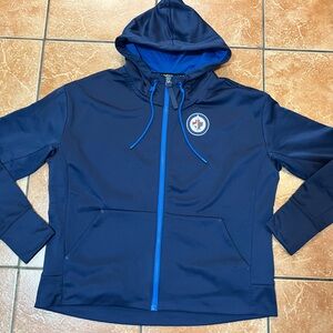 Winnipeg Jets Fanatics Authentic Pro  Mens Size Mens XL Blue Hoodie
